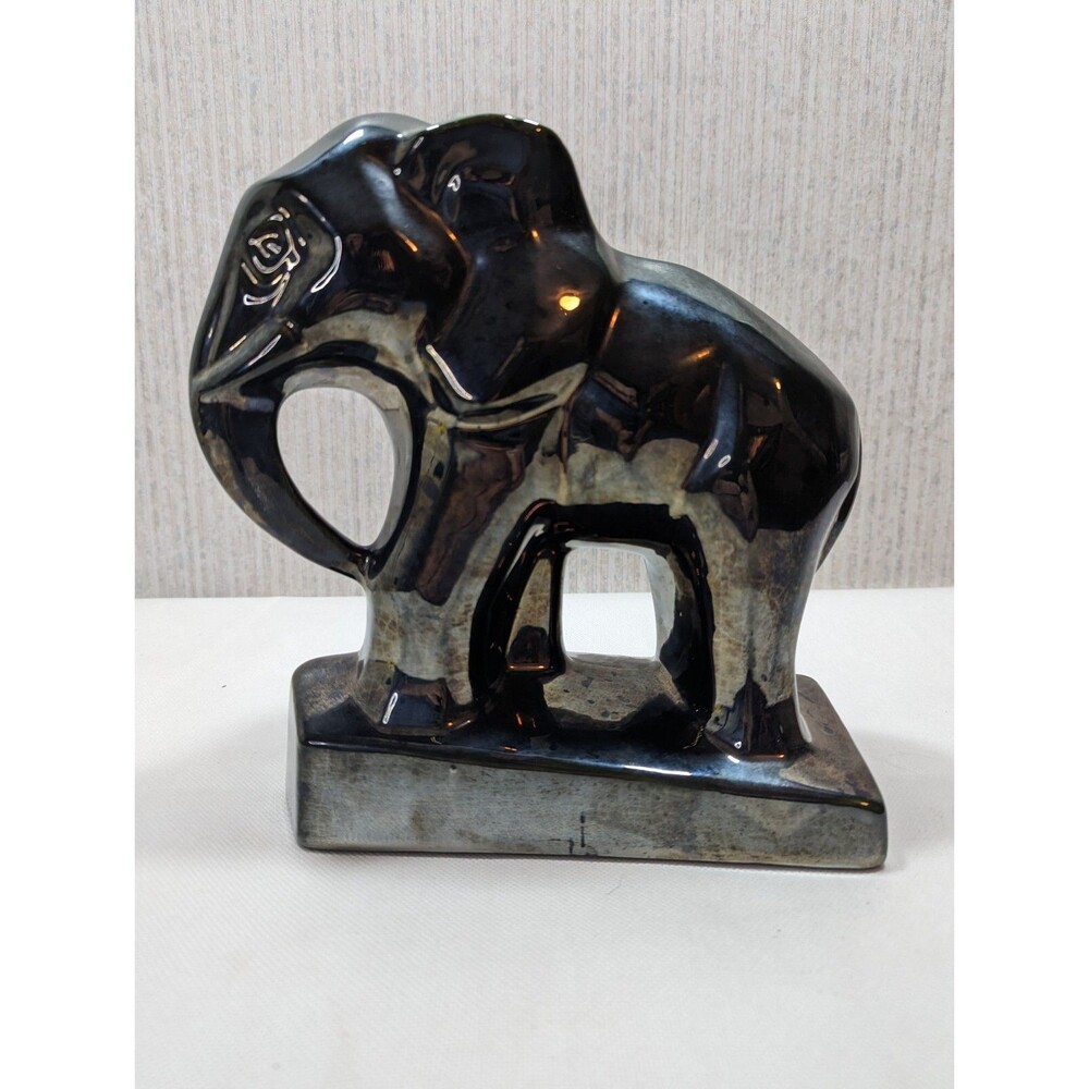 Elephant Vintage Art Deco Cubis Style 9" Tall